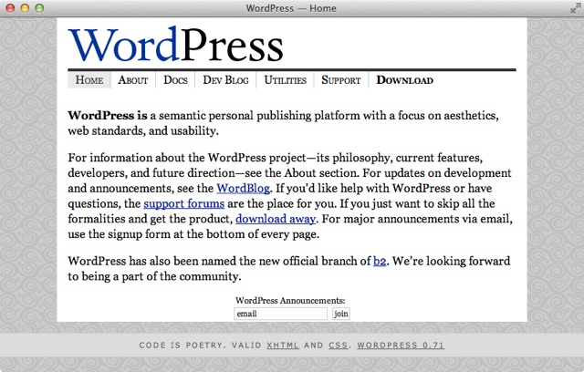 WordPress första hemsida